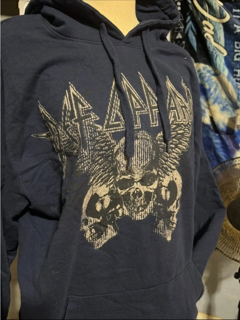 Navy Graphic Hoodie - Def Leppard large - Picture 5 of 9